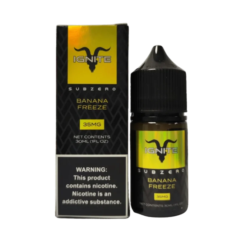 Essência Nic Salt Ignite - Banana Freeze - 35mg 30ml