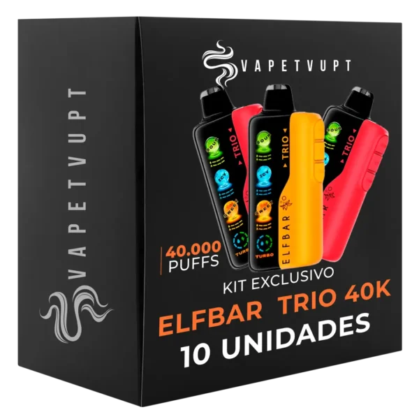 Elf Bar TRIO 40K - 40.000 Puffs - Kit com 10 Unidades